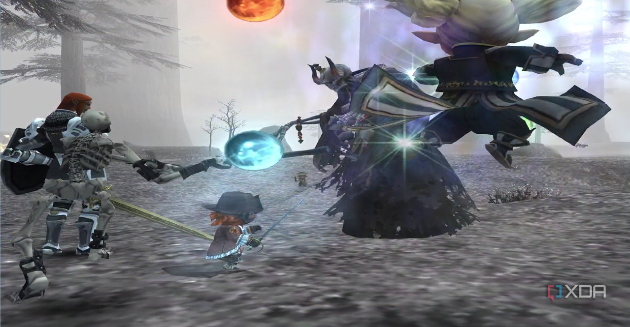 FFXI'de bir Lich ile savaşılıyor