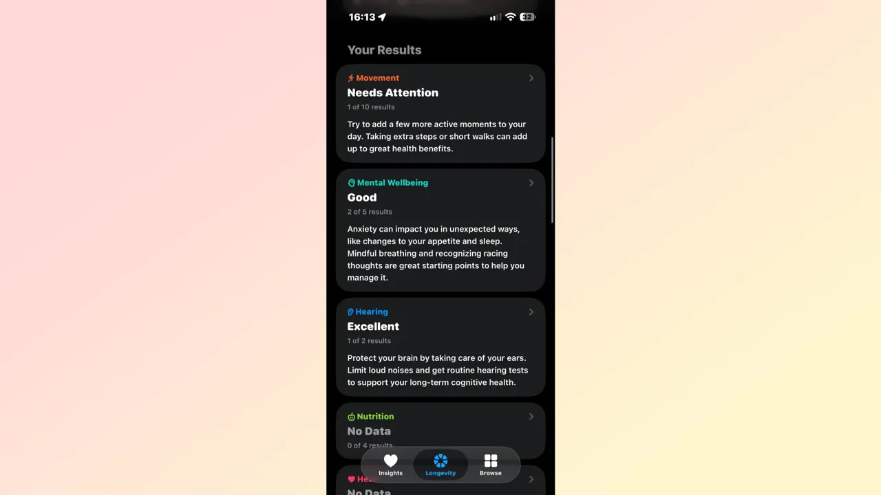 iOS 27.2 beta Sağlık sonuçları