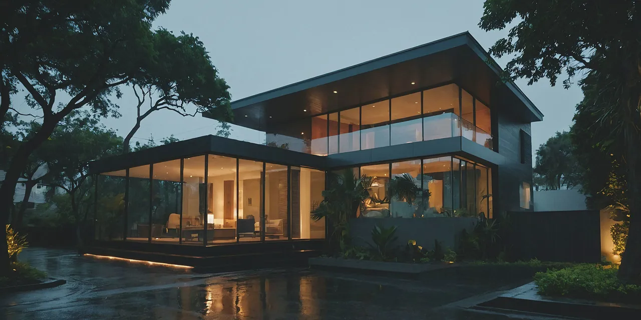 Can smart home tech add to the resale value of a property? | A modern glass-fronted house seen at dusk