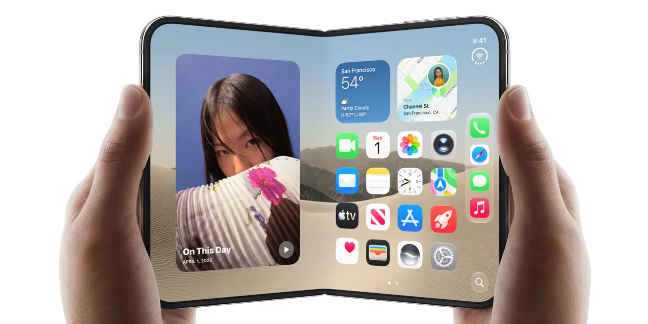 Hands-on time with the iPhone Duo still leaves me wowed | Promotional image of the iPhone Duo, partly folded