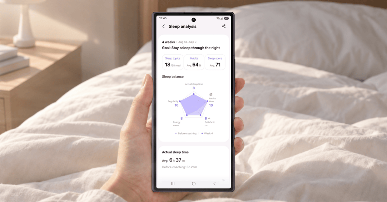 Samsung, Uyku ve Koşu Antrenörü ile Yemek Tarama Özelliğini İçeren Büyük Health Güncellemesini Kullanıma Sunuyor