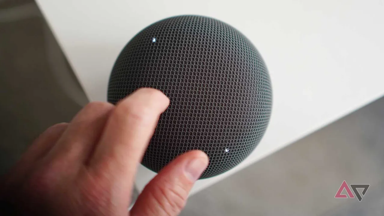 A person using the Google Home Speaker
