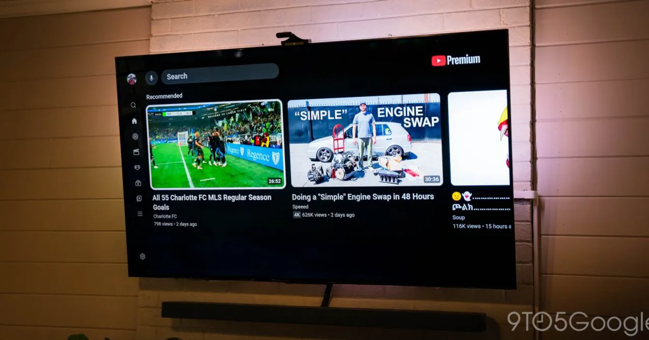 Google TV için YouTube güncellemesi, YouTube Music'e dikkat dağıtan kırmızı logo getiriyor