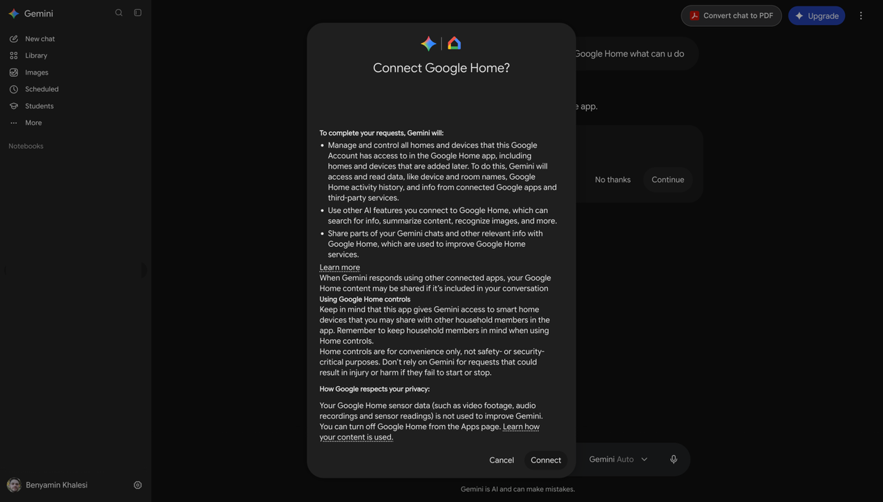 Gemini'ye Google Home bağlayıcısı ekleniyor ve koşullar kabul ediliyor