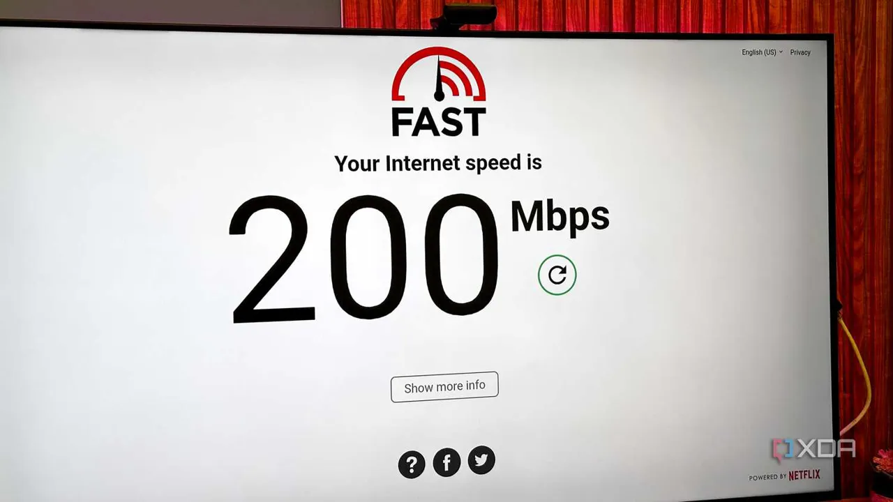 Akıllı televizyonda 200 Mbps hız testi