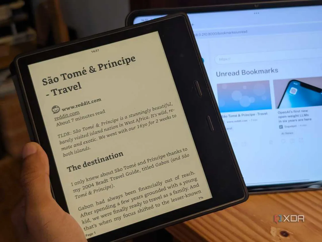 Bir Kindle’da görüntülenen Readeck çıktısı