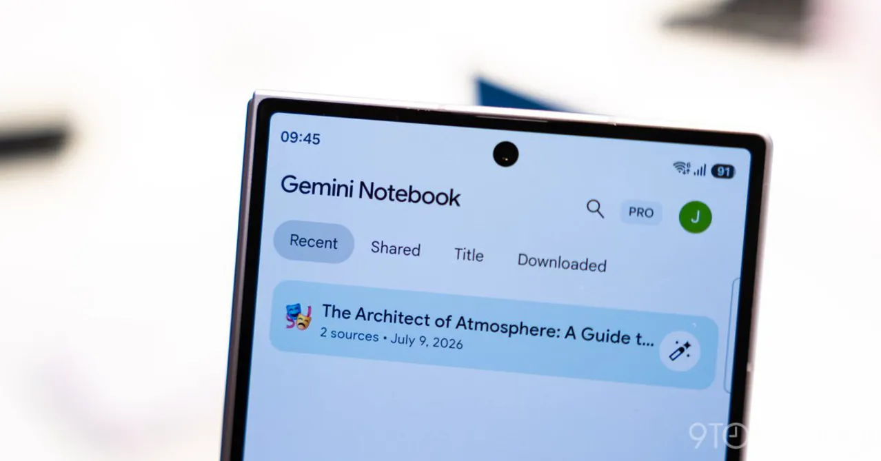 Gemini Notebook, Android ve iOS için yerleşik ses kaydedici ekliyor